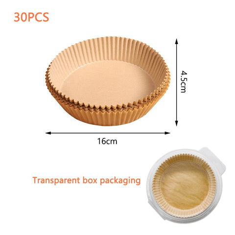 30/50/100PCS Air Fryer Disposable Paper Liner 6.3 Inch/ 7.9 Inch Non-Stick Baking Paper Food Grade Parchment Paper Oil-Proof
