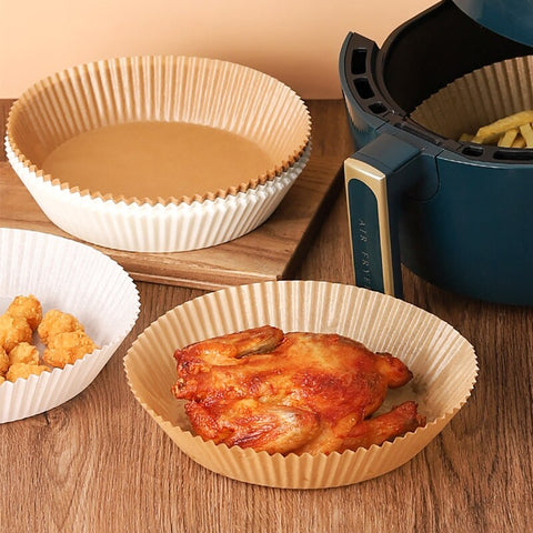 30/50/100PCS Air Fryer Disposable Paper Liner 6.3 Inch/ 7.9 Inch Non-Stick Baking Paper Food Grade Parchment Paper Oil-Proof
