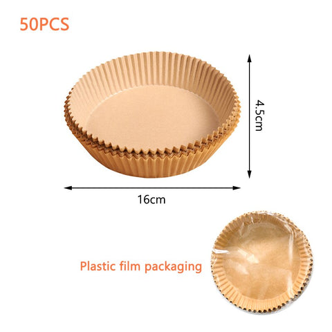 30/50/100PCS Air Fryer Disposable Paper Liner 6.3 Inch/ 7.9 Inch Non-Stick Baking Paper Food Grade Parchment Paper Oil-Proof