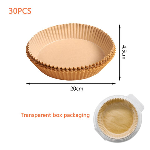 30/50/100PCS Air Fryer Disposable Paper Liner 6.3 Inch/ 7.9 Inch Non-Stick Baking Paper Food Grade Parchment Paper Oil-Proof