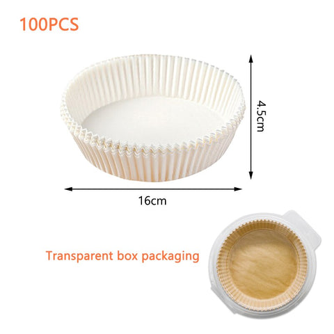 30/50/100PCS Air Fryer Disposable Paper Liner 6.3 Inch/ 7.9 Inch Non-Stick Baking Paper Food Grade Parchment Paper Oil-Proof
