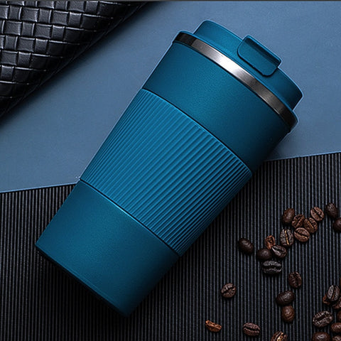 380ml/510ml Double Stainless Steel 304 Coffee Thermos Mug Leak-Proof Non-Slip Car Vacuum Flask Travel Thermal Cup Water Bottle