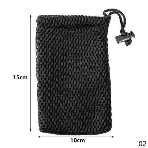 3Pcs/5Pcs Nylon Mesh Drawstring Storage Pouch Bag 9x13cm Multi Purpose Travel &amp; Outdoor Activity Pouch For Digital Products