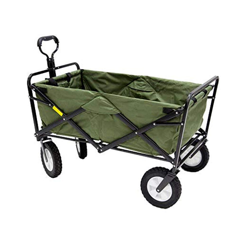 Heavy Duty Steel Frame Collapsible Folding 150 Pound Capacity Outdoor Camping Garden Utility Wagon Yard Cart