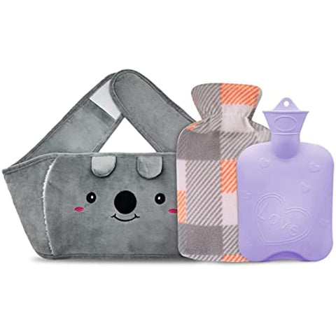 2022 Hot Water Bag Hot Water Bottle Rubber Warm Water Bag Pouch with Soft Waist Cover for Neck and Shoulder Back Hand Legs Waist Warm