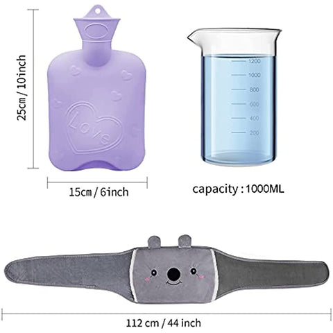 2022 Hot Water Bag Hot Water Bottle Rubber Warm Water Bag Pouch with Soft Waist Cover for Neck and Shoulder Back Hand Legs Waist Warm