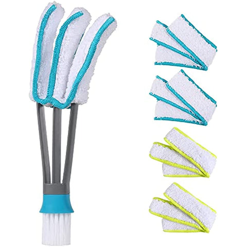 SetSail Blind Duster, Window Blind Cleaner Duster Brush with 4 Microfiber Sleeves Blind Cleaning Tools for Vertical Blinds Air Conditioner Jalousie Dust Ceiling Fans Car Vents Jalousie Dust Collector…