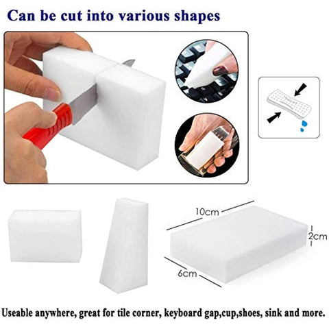 Magic Cleaning Sponge Eraser Sheets, 50 Pack Premium Melamine Sponge Kitchen Scrub Sponge Pads, Dish Sponges, Wall Cleaner, Household Cleaning Sponges for Kitchen, Bathroom, Furniture, Floor