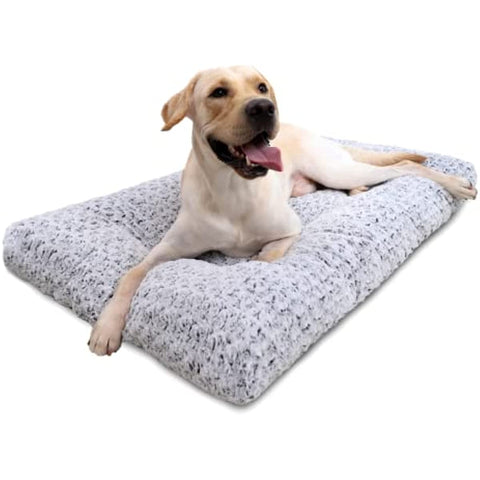 Washable Dog Bed Deluxe Plush Dog Crate Beds Fulffy Comfy Kennel Pad Anti-Slip Pet Sleeping Mat for Large, Jumbo, Medium, Small Dogs Breeds