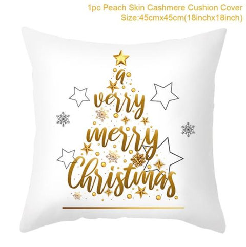 45cm Christmas Cushion Cover Navidad Merry Christmas Decorations For Home 2022 Xmas Noel Cristmas Ornaments New Year Gifts 2023