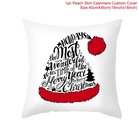 45cm Christmas Cushion Cover Navidad Merry Christmas Decorations For Home 2022 Xmas Noel Cristmas Ornaments New Year Gifts 2023
