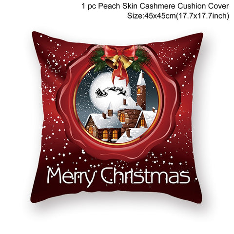 45cm Christmas Cushion Cover Navidad Merry Christmas Decorations For Home 2022 Xmas Noel Cristmas Ornaments New Year Gifts 2023