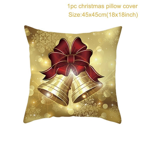 45cm Christmas Cushion Cover Navidad Merry Christmas Decorations For Home 2022 Xmas Noel Cristmas Ornaments New Year Gifts 2023