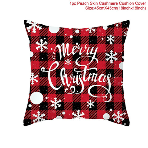45cm Christmas Cushion Cover Navidad Merry Christmas Decorations For Home 2022 Xmas Noel Cristmas Ornaments New Year Gifts 2023