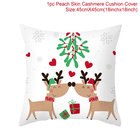 45cm Christmas Cushion Cover Navidad Merry Christmas Decorations For Home 2022 Xmas Noel Cristmas Ornaments New Year Gifts 2023