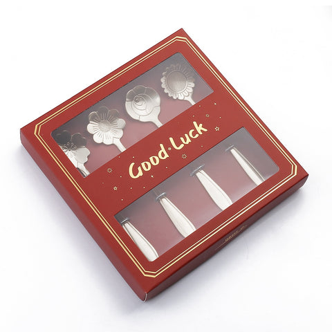 4PCS/2PCS Christmas Gift Cutlery Spoon Fork Set Elk Christmas Tree Decoration Dessert Spoon Fruit Fork Coffee Spoon Cutlery Gift