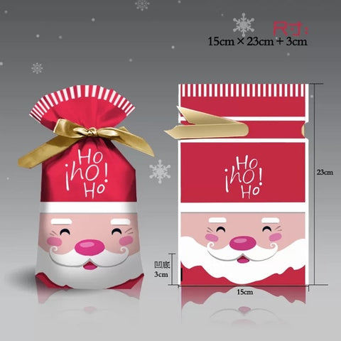 5-50 Pieces of Christmas Gift Cartoon Bag Gift Box Candy Biscuit Bag Decoration Christmas Party Gift Bag Children Birthday Party