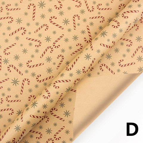 50*70cm 2022 Christmas Wrapping Paper Xmas Tree Snowflake Wedding Decoration Gifts Packaging Kraft Paper New Year Decor
