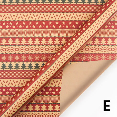50*70cm 2022 Christmas Wrapping Paper Xmas Tree Snowflake Wedding Decoration Gifts Packaging Kraft Paper New Year Decor