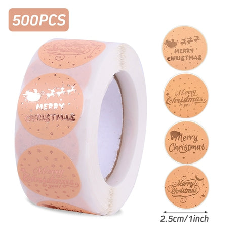 500pcs Christmas Stickers Candy Bag Decor Merry Christmas Decoration for Home 2022 Xmas Navidad Natal Noel Gifts New Year 2023