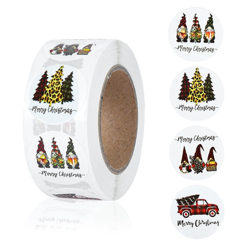 500pcs Christmas Stickers Candy Bag Decor Merry Christmas Decoration for Home 2022 Xmas Navidad Natal Noel Gifts New Year 2023