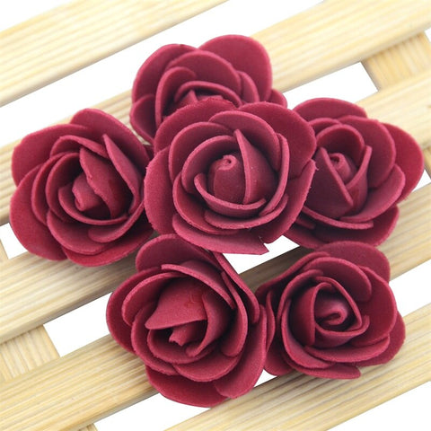 50PCS/Bag Mini PE Foam Rose Flower Head Artificial Rose Flowers Handmade DIY Wedding Home Decoration Festive &amp; Party Supplies