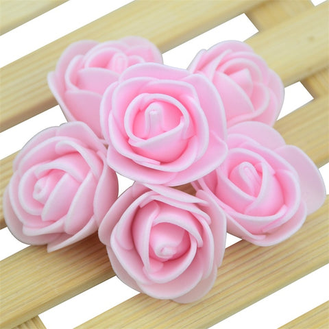 50PCS/Bag Mini PE Foam Rose Flower Head Artificial Rose Flowers Handmade DIY Wedding Home Decoration Festive &amp; Party Supplies