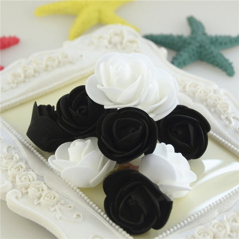 50PCS/Bag Mini PE Foam Rose Flower Head Artificial Rose Flowers Handmade DIY Wedding Home Decoration Festive &amp; Party Supplies