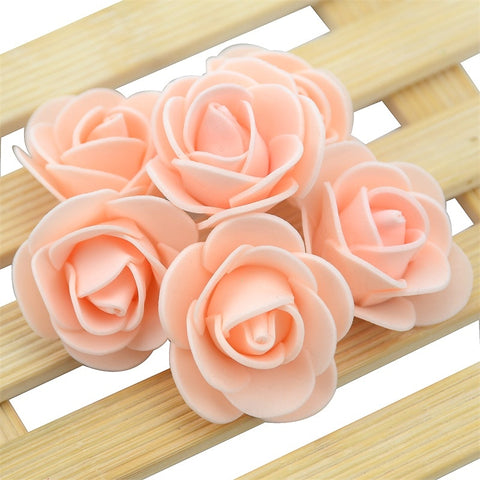 50PCS/Bag Mini PE Foam Rose Flower Head Artificial Rose Flowers Handmade DIY Wedding Home Decoration Festive &amp; Party Supplies