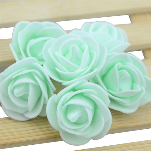 50PCS/Bag Mini PE Foam Rose Flower Head Artificial Rose Flowers Handmade DIY Wedding Home Decoration Festive &amp; Party Supplies