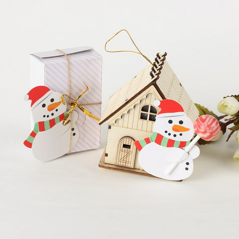 50Pcs/Lot Christmas Lollipop Paper Cards Penguin Snowman Santa Claus Invitations Cute DIY Gift Package Decoraion