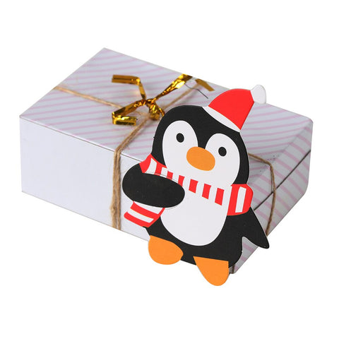 50Pcs/Lot Christmas Lollipop Paper Cards Penguin Snowman Santa Claus Invitations Cute DIY Gift Package Decoraion