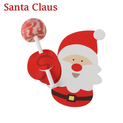 50Pcs/Lot Christmas Lollipop Paper Cards Penguin Snowman Santa Claus Invitations Cute DIY Gift Package Decoraion