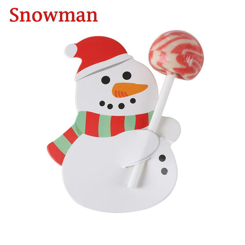 50Pcs/Lot Christmas Lollipop Paper Cards Penguin Snowman Santa Claus Invitations Cute DIY Gift Package Decoraion