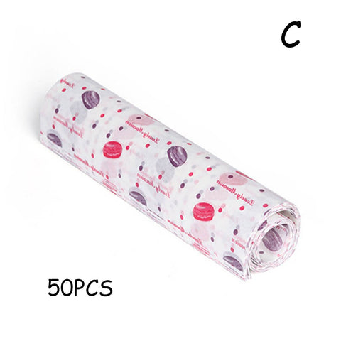 50Pcs/Lot Wax Paper Food Wrappers Wrapping Paper Food Grade Grease Paper For Bread Sandwich Burger Fries Oilpaper Baking Tools