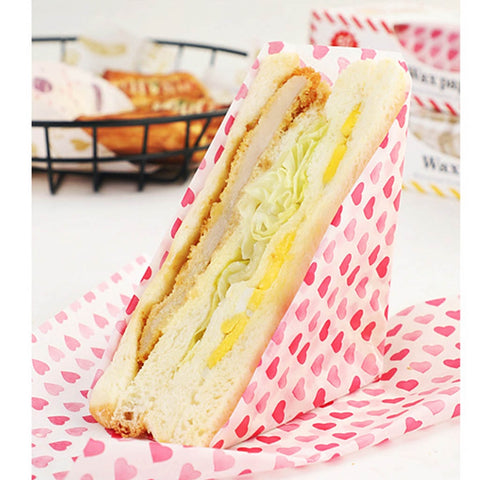 50Pcs/Lot Wax Paper Food Wrappers Wrapping Paper Food Grade Grease Paper For Bread Sandwich Burger Fries Oilpaper Baking Tools