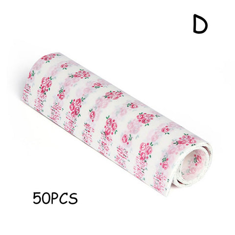 50Pcs/Lot Wax Paper Food Wrappers Wrapping Paper Food Grade Grease Paper For Bread Sandwich Burger Fries Oilpaper Baking Tools