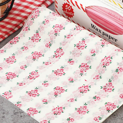 50Pcs/Lot Wax Paper Food Wrappers Wrapping Paper Food Grade Grease Paper For Bread Sandwich Burger Fries Oilpaper Baking Tools