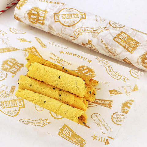 50Pcs/Lot Wax Paper Food Wrappers Wrapping Paper Food Grade Grease Paper For Bread Sandwich Burger Fries Oilpaper Baking Tools