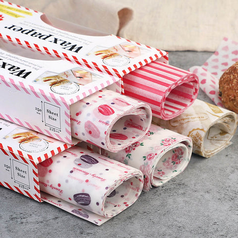 50Pcs/Lot Wax Paper Food Wrappers Wrapping Paper Food Grade Grease Paper For Bread Sandwich Burger Fries Oilpaper Baking Tools