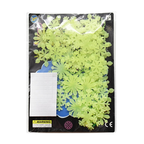 50Pcs Luminous Snowflake Wall Stickers Glow In The Dark Decal for Kids Baby Rooms Bedroom Christmas Home Decoration Navidad 2022