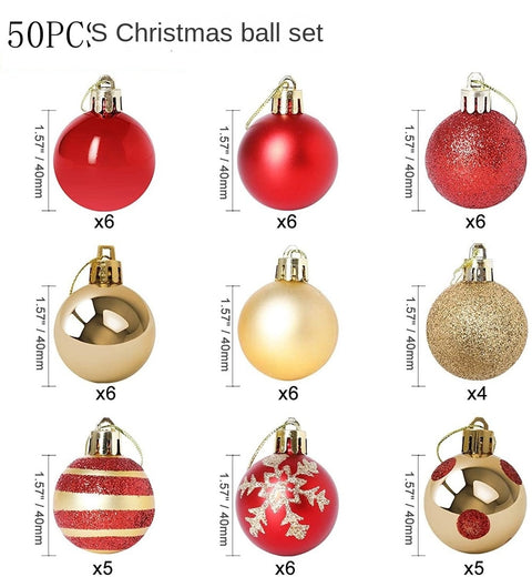 50pcs 4cm Christmas Balls Christmas Decoration Pendant Arbol De Navidad Christmas Tree Pendant Xmas Tree Ball Set Home Decor