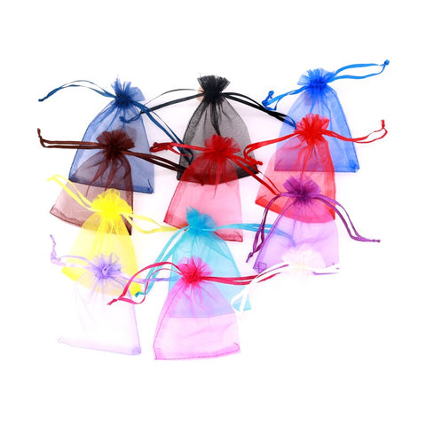 50pcs 7x9cm 9x12cm 10x15cm 13x18cm 15x20cm Transparent Organza Bags Wedding Candy Box Packaging Birthday Party Gift Box Wrapping