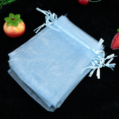 50pcs 7x9cm 9x12cm 10x15cm 13x18cm 15x20cm Transparent Organza Bags Wedding Candy Box Packaging Birthday Party Gift Box Wrapping