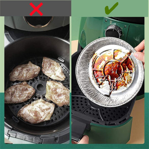 50pcs Special Paper Tin Foil for Air Fryer Baking Oil-proof Barbecue Plate Food Oven Kitchen Pan Pad Accessories Pizza Tray