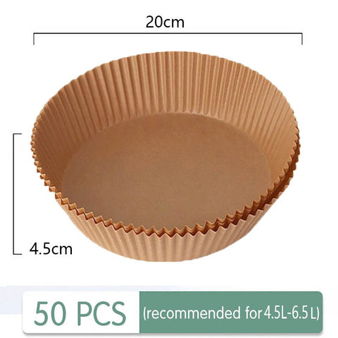 50pcs Special Paper Tin Foil for Air Fryer Baking Oil-proof Barbecue Plate Food Oven Kitchen Pan Pad Accessories Pizza Tray