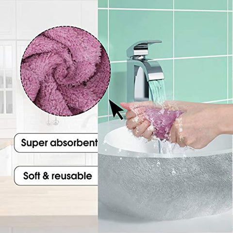 Microfiber Cleaning Cloth - 12 Pack Kitchen Towels - Double-Sided Microfiber Towel Lint Free Highly Absorbent Multi-Purpose Dust and Dirty Cleaning Supplies for Kitchen Car Cleaning 12