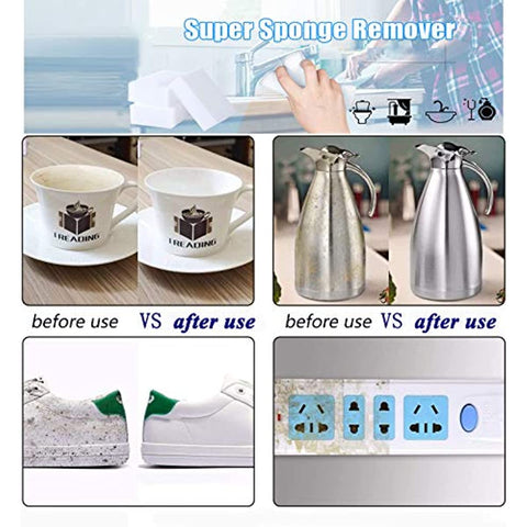 Magic Cleaning Sponge Eraser Sheets, 50 Pack Premium Melamine Sponge Kitchen Scrub Sponge Pads, Dish Sponges, Wall Cleaner, Household Cleaning Sponges for Kitchen, Bathroom, Furniture, Floor