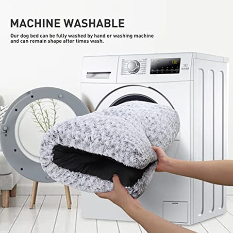 Washable Dog Bed Deluxe Plush Dog Crate Beds Fulffy Comfy Kennel Pad Anti-Slip Pet Sleeping Mat for Large, Jumbo, Medium, Small Dogs Breeds