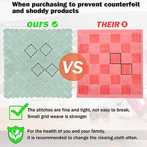 Microfiber Cleaning Cloth - 12 Pack Kitchen Towels - Double-Sided Microfiber Towel Lint Free Highly Absorbent Multi-Purpose Dust and Dirty Cleaning Supplies for Kitchen Car Cleaning 12